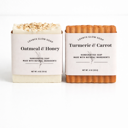 Lovryx Glow Soap Bundle (Turmeric & Carrot + Oatmeal & Honey)