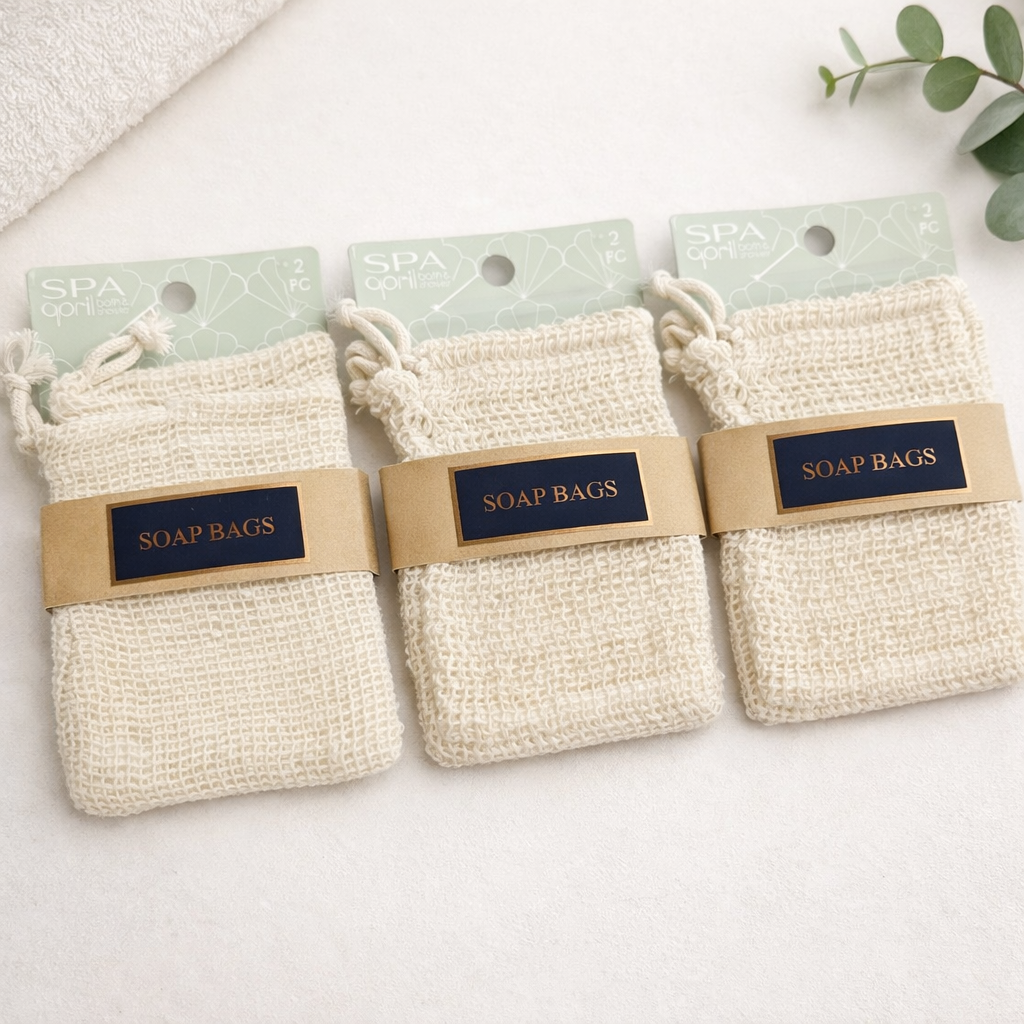 Natural Soap Bags – 3 Pack (6 PCS Total)